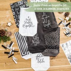 Adventskalender HOLY NIGHT BLACK & WHITE - Tüten-Set zum Befüllen