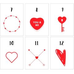 Adventskalender Zahlen 1 - 24 GFF HERZEN
