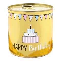 Cancake – Kuchen in der Dose „Happy Birthday“ – Goldfunkeln (Brownie)