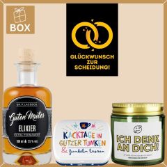 Geschenkbox Scheidung – Lustiges Geschenk „Glückwunsch zur Scheidung!“ (Set 4)