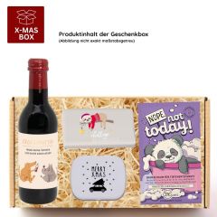 Geschenkbox „Kein Stress vor Weihnachten!“ - Lustiges Weihnachtsgeschenk (Set 8)