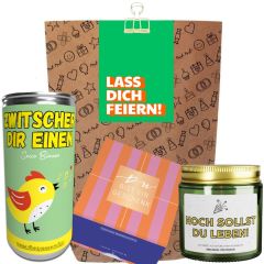 Geschenktüte zum Geburtstag – Geschenkset „Lass dich feiern!“ (Set 2)