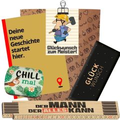  Geschenktüte zum Meistertitel „Glückwunsch zum Meister“ (Set 5)