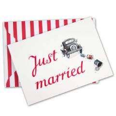 Hochzeitskarte JUST MARRIED von Krima und Isa