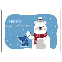 Schöne Geschenkverpackung für Weihnachtsgeschenke „Merry Christmas“ (Motiv Eisbär)