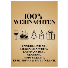 Geschenktüte „100% Weihnachten“ – Schöne Geschenkverpackung für Weihnachtsgeschenke