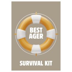 Minicard für Ü50 Geburtstage „Best Ager Survival Kit“