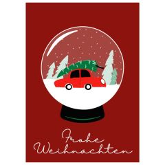Schöne Geschenkverpackung für Weihnachtsgeschenke „Frohe Weihnachten“ (Motiv Schneekugel)