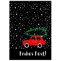 Geschenktüte “Frohes Fest“ – Motiv Auto – zum Befüllen