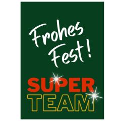 Geschenktüte FROHES FEST! SUPER TEAM - zum Befüllen