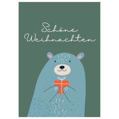 Geschenkverpackung für Weihnachtsgeschenke „Schöne Weihnachten“ (Motiv Bär)