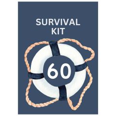 Geschenktüte Überlegenspaket 60. Geburtstag „Survival Kit 60“ - zum Befüllen