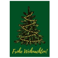 Schöne Geschenkverpackung für Weihnachtsgeschenke „Frohe Weihnachten“ (Motiv Licherkette)