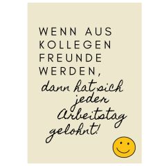 Minicard zum Abschied „Wenn aus Kollegen Freunde werden“