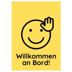 Minicard Onboarding „Willkommen an Bord!“
