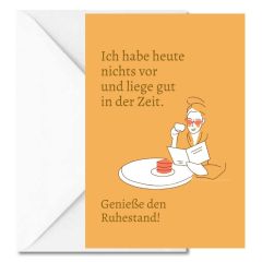 Personalisierbare Grußkarte „Genieße den Ruhestand!“