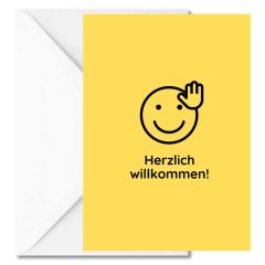 Personalisierbare Grußkarte fürs Onboarding „Herzlich Willkommen!“