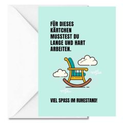 Personalisierbare Grußkarte  „Viel Spaß im Ruhestand!“