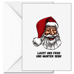 Geschenktüte + Grußkarte für Weihnachtsgeschenke „Froh und munter sein!“ - zum Befüllen