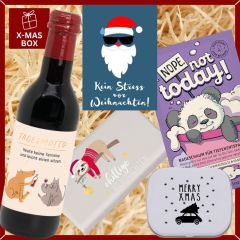 Geschenkbox „Kein Stress vor Weihnachten!“ - Lustiges Weihnachtsgeschenk (Set 8)