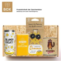 Gefüllte Geschenkbox Paket zur Aufmunterung „Damit die Sonne für dich scheint“ (Set 1)