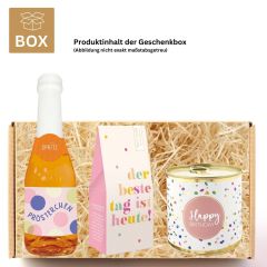 Gefüllte Geschenkbox zum Geburtstag – Geschenkset „Konfetti regnen“ (Set 7)