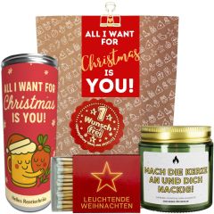 Geschenktüte „All I Want For Christmas Is You!“ - Weihnachtsgeschenk für Verliebte (Set 6)