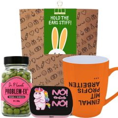 Geschenktüte lustige Aufmunterung „Hold the ears stiff!“ (Set 9)