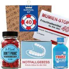 Geschenktüte Überlebenspaket zum 40. Geburtstag „Survival Kit“ (Set 3)