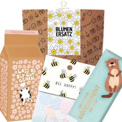 Geschenktüte „Blumenersatz“ – Aufmerksamkeit statt Blumen (Set 5)