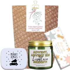 Geschenktüte „Frohe Weihnachten“ - Liebevolles Weihnachtsgeschenk (Mistelzweig – Set 5)