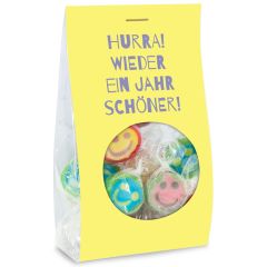 Gute-Laune-Bonbons „Hurra! Wieder ein Jahr schöner!“