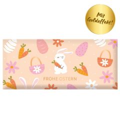 Schokolade 30g „Frohe Ostern“ (Hase mit Möhre)