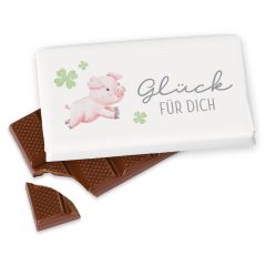 Schokolade 40g „Glück für dich“ (Glücksschwein) – kleiner Glücksbringer