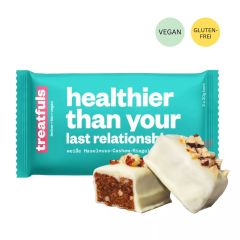 Weiße Haselnuss-Cashew-Riegel „healthier than your last relationship“
