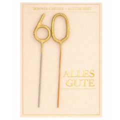 Mini Wondercard zum 60. Geburtstag „Alles Gute“ (Farbe beige)