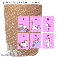 Adventskalender Set zum Befüllen X-MAS ICON EINHORN