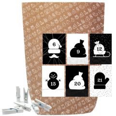 Adventskalender Set zum Befüllen X-MAS ICON BLACK & WHITE