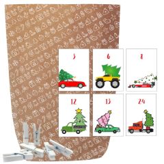 Adventskalender Set zum Befüllen X-MAS ICON BAUMTRANSPORT