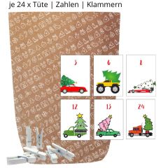 Adventskalender Set zum Befüllen X-MAS ICON BAUMTRANSPORT