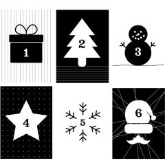 Adventskalender Zahlen 1- 24 GFF BLACK & WHITE