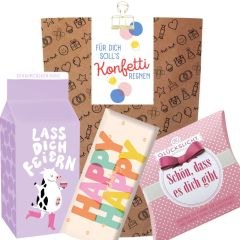 Geschenktüte zum Geburtstag – Geschenkset „Konfetti regnen“ (Set 16)