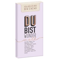 Bio-Vollmilchschokolade 80g DU BIST WUNDERVOLL