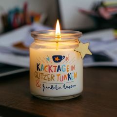 Duftkerze Kacktage in Glitzer tunken