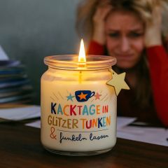 Duftkerze Kacktage in Glitzer tunken