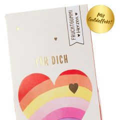 Fruchtgummi Herzen FÜR DICH - Regenbogenherz