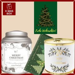 Gefüllte Geschenkbox „Frohe Weihnachten“ – Besonderes Weihnachtsgeschenk (Lichterkette Set 2)
