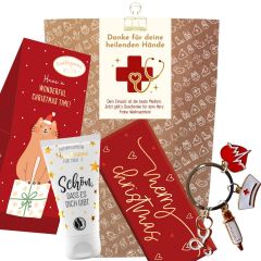 Geschenktüte Weihnachten – Weihnachtsgeschenk für Ärztin „heilende Hände“ (Set 1)