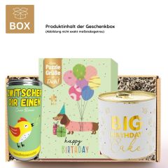 Geschenkbox Geburtstag – Geburtstagsgeschenk „Das beste Alter ist jetzt!“ (Set 4)