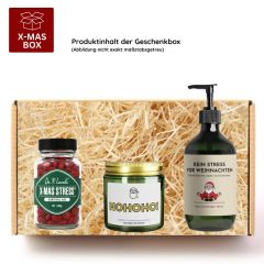 Geschenkbox „Kein Stress vor Weihnachten!“ - Lustiges Weihnachtsgeschenk (Set 6)